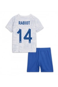Fotbalové Dres Francie Adrien Rabiot #14 Dětské Venkovní Oblečení MS 2022 Krátký Rukáv (+ trenýrky)